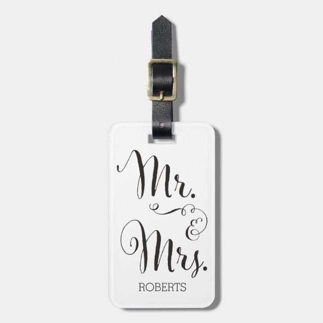 Mr. & Mrs. Luggage Tag (Front Vertical)