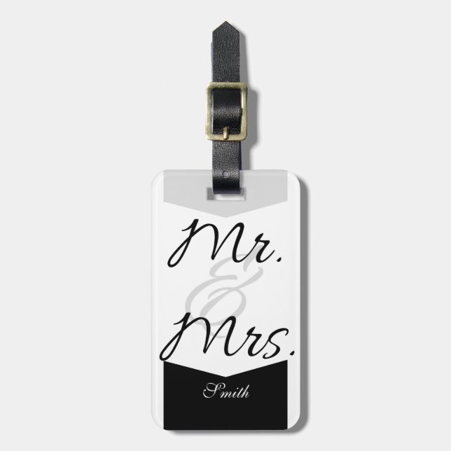 Mr & Mrs Luggage Tag (Front Vertical)