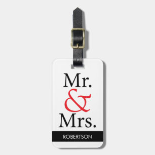 Mr. & Mrs. Luggage Tag with Personalized Name