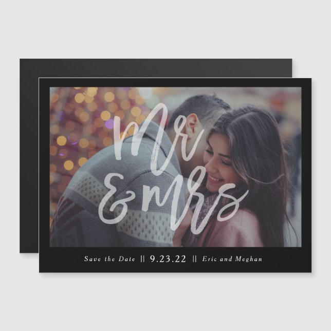 Mr & Mrs Magnetic Save the Date Magnetic Magnetic  Invitation (Front/Back)