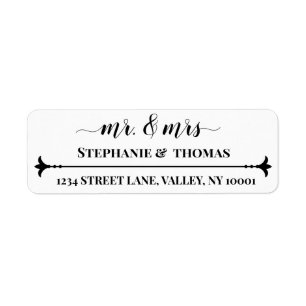 Mr. & Mrs.   Minimal Bride & Groom 