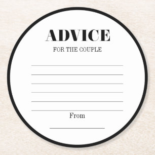 Mr & Mrs Modern Bold Wedding Advice Paper Coaster