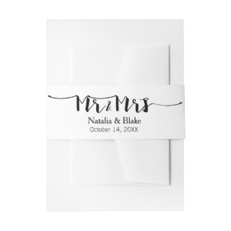 Mr & Mrs Modern Wedding Invitation Belly Band
