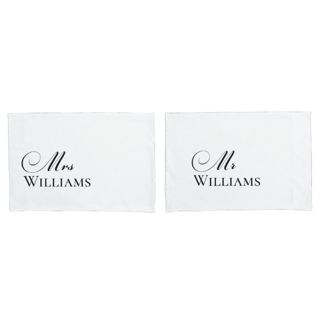 Mr & Mrs Name Pillowcase (Front-Set)
