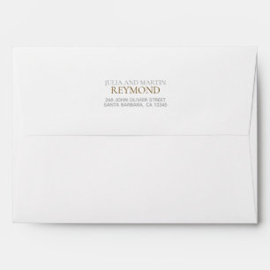 Mr Mrs names on white envelope with return address