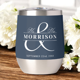 Mr Mrs Navy Blue Wedding Favour 