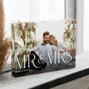 Mr Mrs Newlywed Gift Modern Couple Photo Keepsake