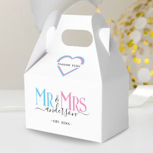 Mr & Mrs Newlywed Wedding Favour Thank You Favor Box