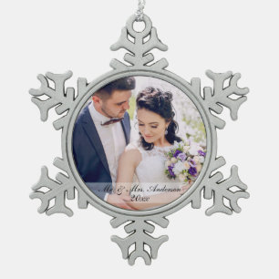 Mr. & Mrs. Newlywed Wedding Photo Ornament MS