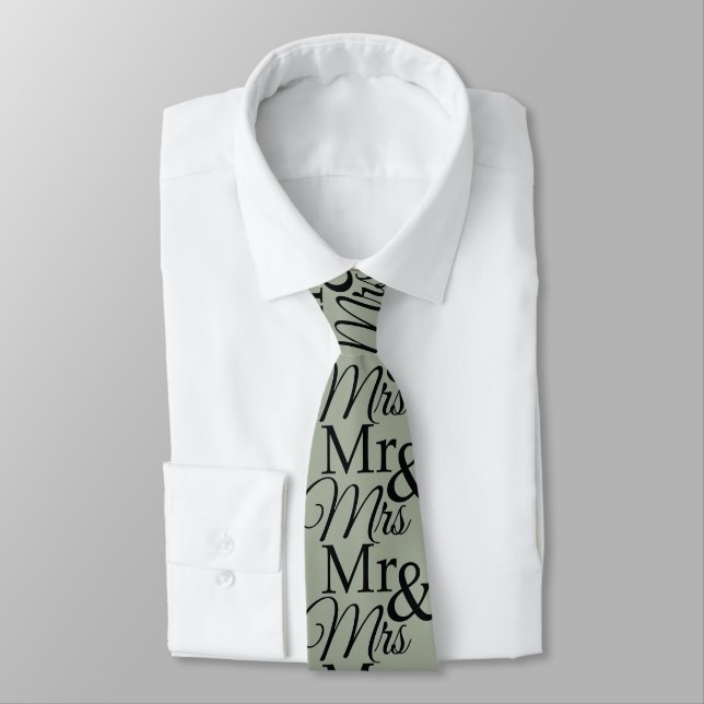 Mr & Mrs Olive Men's Tie (Tied)