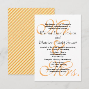 Mr. & Mrs. Peach - 3x5 Wedding & Reception Invite