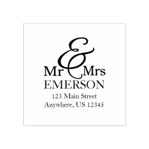 Mr & Mrs personalized address Rubber Stamp