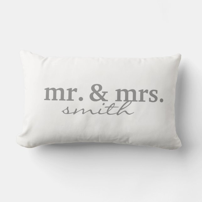 Mr & Mrs Personalized Lumbar Pillow (Front)