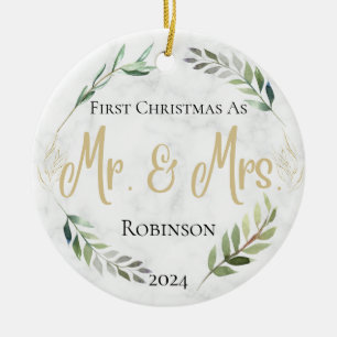 Mr. & Mrs. Personalized Newlywed Ornament 2024