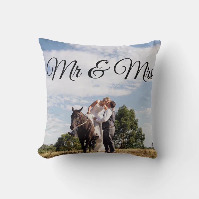 Mr & Mrs Personalized Picture Pillow (Front)