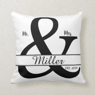 Mr. & Mrs. Personalized Throw Pillow