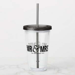 Mr. & Mrs. Personalized Wedding Favour Acrylic Tumbler