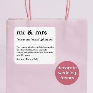 Mr & Mrs Personalized Wedding Favours Modern Gift