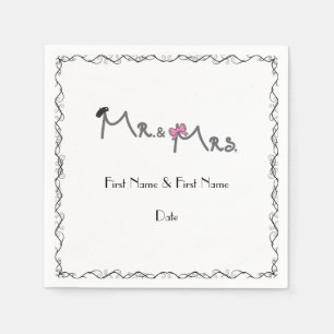 Mr. & Mrs. Personalized Wedding Napkins