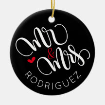 Mr & Mrs - Personalized wedding ornament