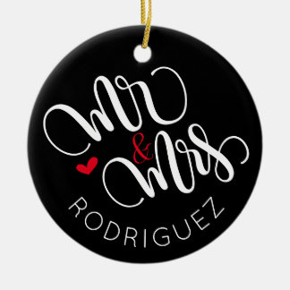 Mr & Mrs - Personalized wedding ornament