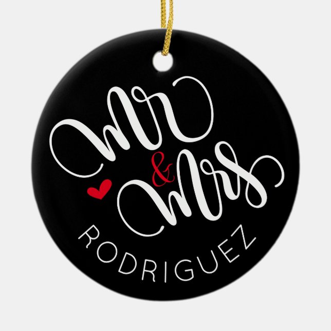 Mr & Mrs - Personalized wedding ornament (Front)