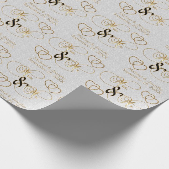 Mr & Mrs - Personalized Wrapping Paper (Corner)
