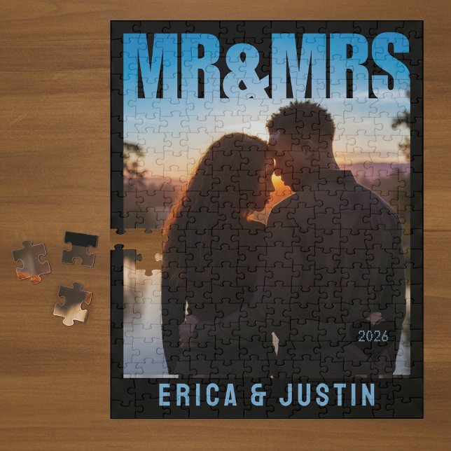 Mr & Mrs Photo Block Heart Anniversary Name Jigsaw Puzzle (Mr & Mrs Photo Block Heart Anniversary Name Jigsaw Puzzle
)