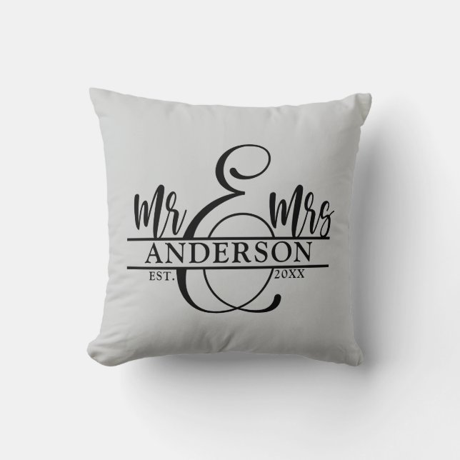  Mr & Mrs photo Throw Pillow (Front)