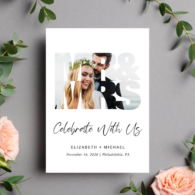 Mr Mrs Photo Wedding Reception Invitation (Creator Uploaded)