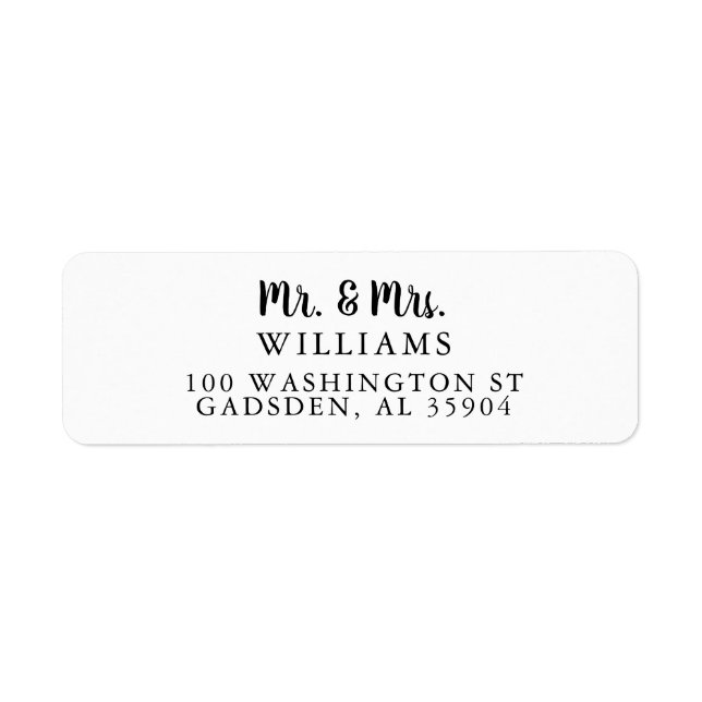 Mr. & Mrs. Return Address Label (Front)