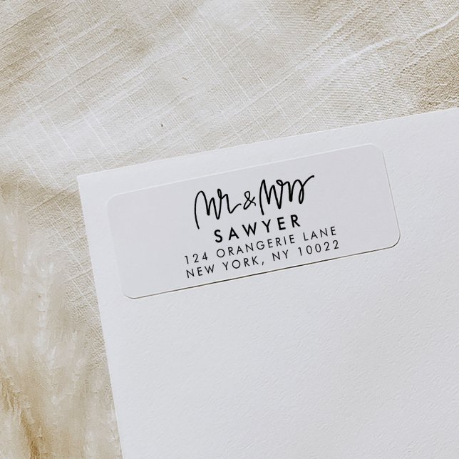 Mr & Mrs Return Address Labels (Mr and Mrs modern return address labels.)