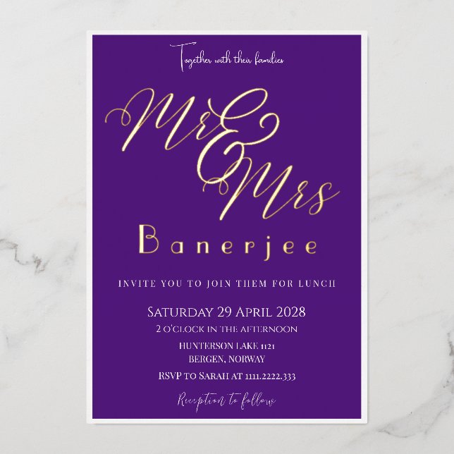 Mr & Mrs Royal Purple + Border (Front)
