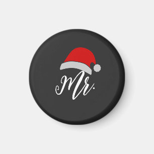 Mr & Mrs Santa Hat Design Magnet, Mr and Mrs Magnet