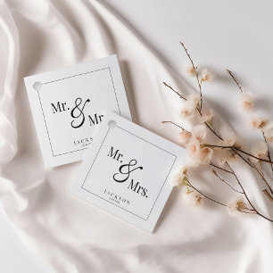 Mr & Mrs Scripty Black & White Favour Tags