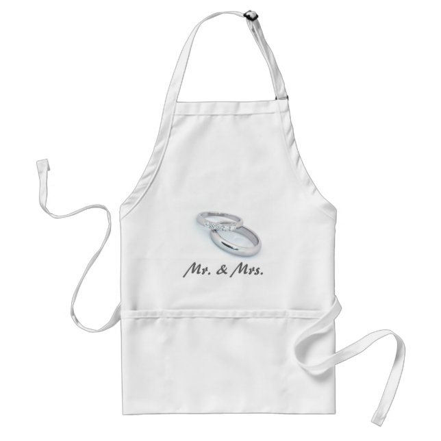 Mr. & Mrs./Silver Wedding Bands Standard Apron (Front)