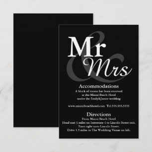 Mr&Mrs Simple Elegant Typography Wedding Details Invitation