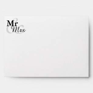 Mr&Mrs Simple Elegant Typography Wedding Envelopes