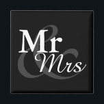 Mr&Mrs Simple Elegant Typography Wedding Favour Magnet<br><div class="desc">Simple Elegant Typography Black and white "Mr&Mrs" wedding favour.

Click on the customize it button to personalize the design by choosing the background colour you like and even add your own text.

Matching items are also available in store.</div>