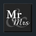 Mr&Mrs Simple Elegant Typography Wedding Favour Magnet<br><div class="desc">Simple Elegant Typography Black and white "Mr&Mrs" wedding favour.

Click on the customize it button to personalize the design by choosing the background colour you like and even add your own text.

Matching items are also available in store.</div>