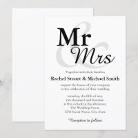 Mr &Mrs Simple Elegant Typography Wedding