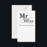 Mr&Mrs Simple Elegant Typography Wedding Wishes Advice Card<br><div class="desc">Simple Elegant Typography Black and white "Mr&Mrs" wedding wishes card 
Click on the customize it button to personalize the design by choosing the background colour you like and even add your own text.</div>
