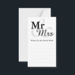 Mr&Mrs Simple Elegant Typography Wedding Wishes Advice Card<br><div class="desc">Simple Elegant Typography Black and white "Mr&Mrs" wedding wishes card 
Click on the customize it button to personalize the design by choosing the background colour you like and even add your own text.</div>