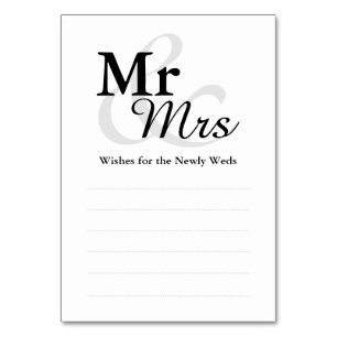Mr&Mrs Simple Elegant Typography Wedding Wishes Table Number