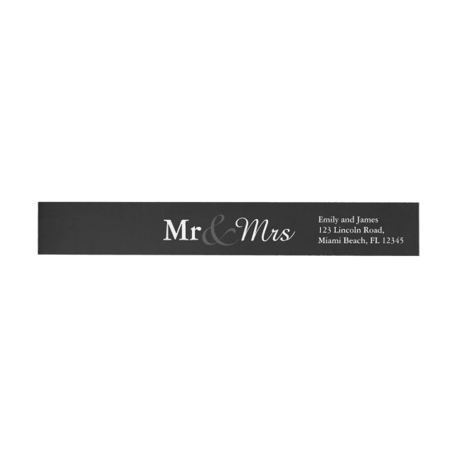 Mr&Mrs Simple Elegant Typography Wedding Wrap Around Label (Individual)