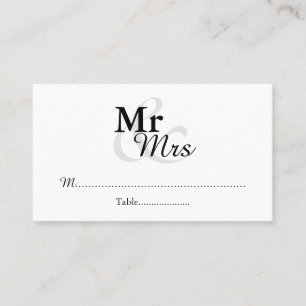 Mr&Mrs Simple Elegant Wedding Place Card