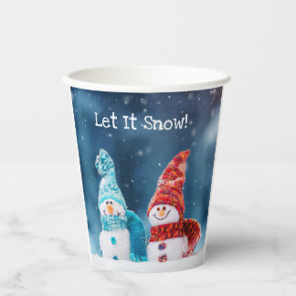 Mr. & Mrs. Snowman Custom Paper Cups