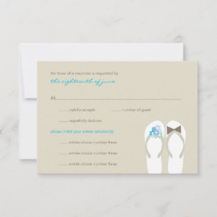 Mr & Mrs Summer Flip Flops Beach Wedding RSVP Card