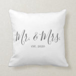 Mr. & Mrs. Throw Pillow for Newlyweds Anniversary<br><div class="desc">Mr. and Mrs. throw pillow personalized with the year of the wedding makes a cute wedding or anniversary gift.</div>