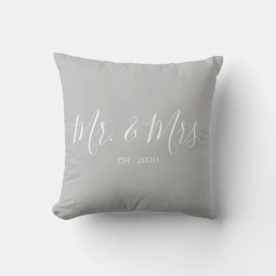 Mr. & Mrs. Throw Pillow for Newlyweds Anniversary
